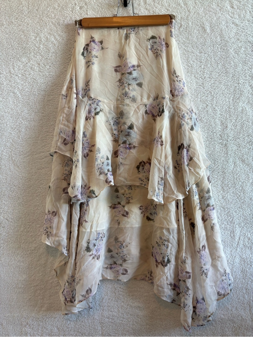 LoveShackFancy Alex Silk Floral Tiered Midi Skirt Size 0 - Picture 4 of 11